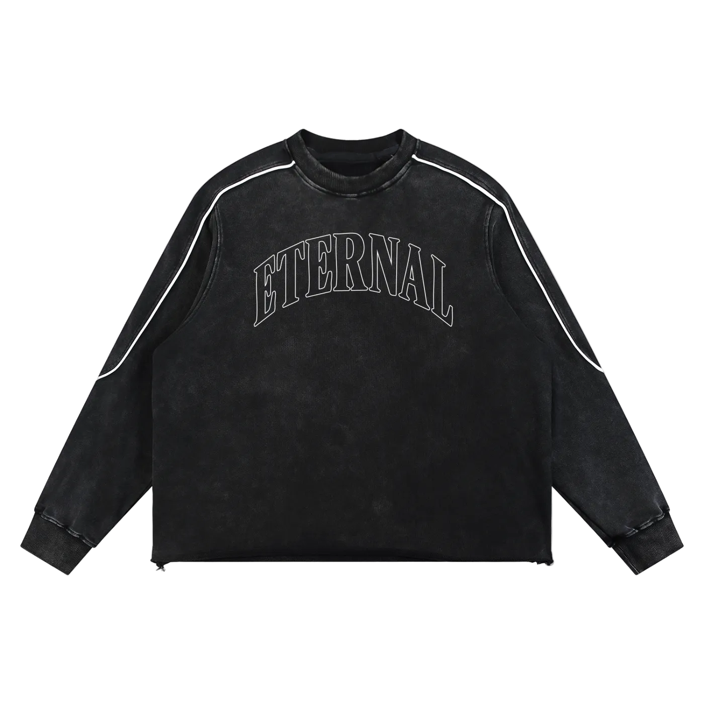 ETERNAL Mineral Wash Piping Raw Hem Sweatshirt