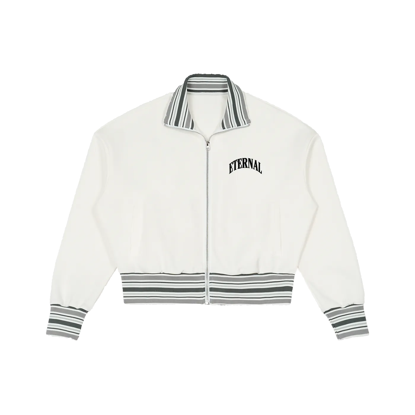 ETERNAL Striped Rib Collar Zip Jacket