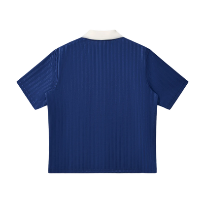 Warm Regards Contrast Collar Striped Soccer Jersey