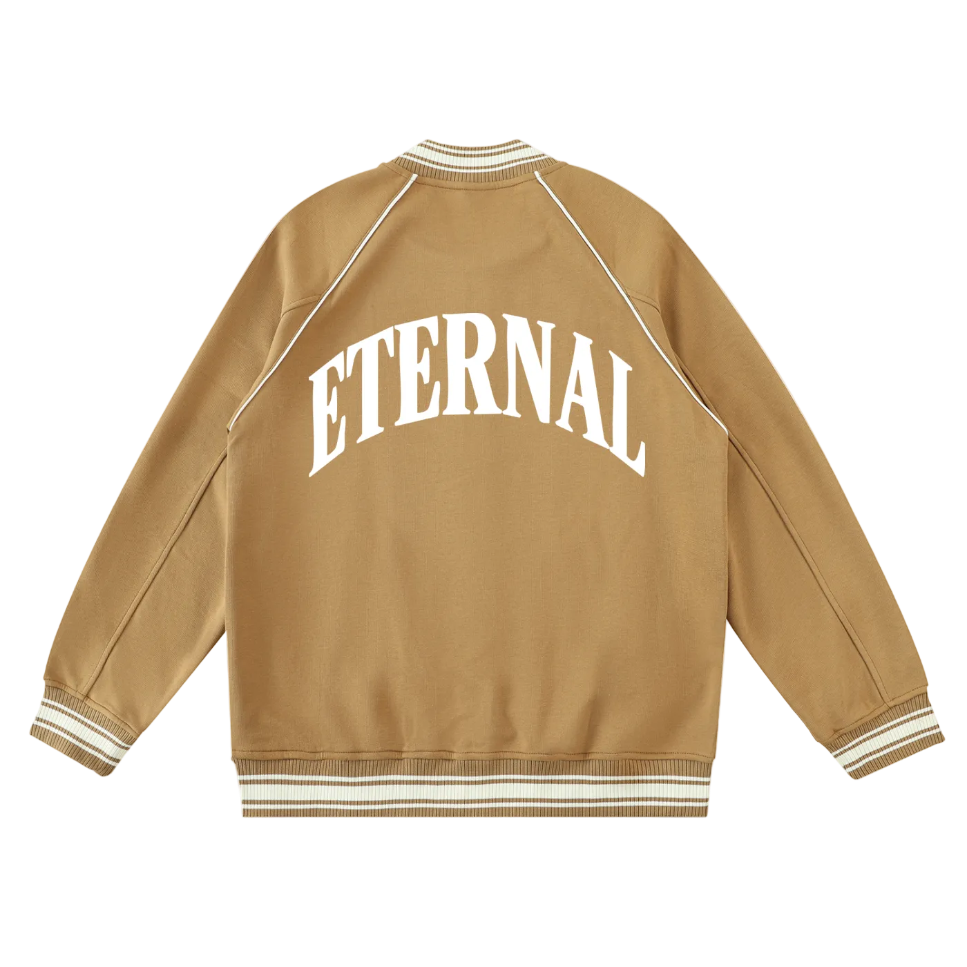 ETERNAL Contrast Trim Raglan Varsity Jacket