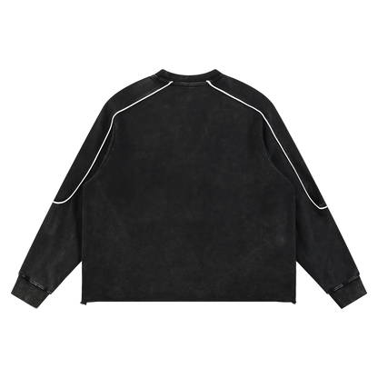 ETERNAL Mineral Wash Piping Raw Hem Sweatshirt